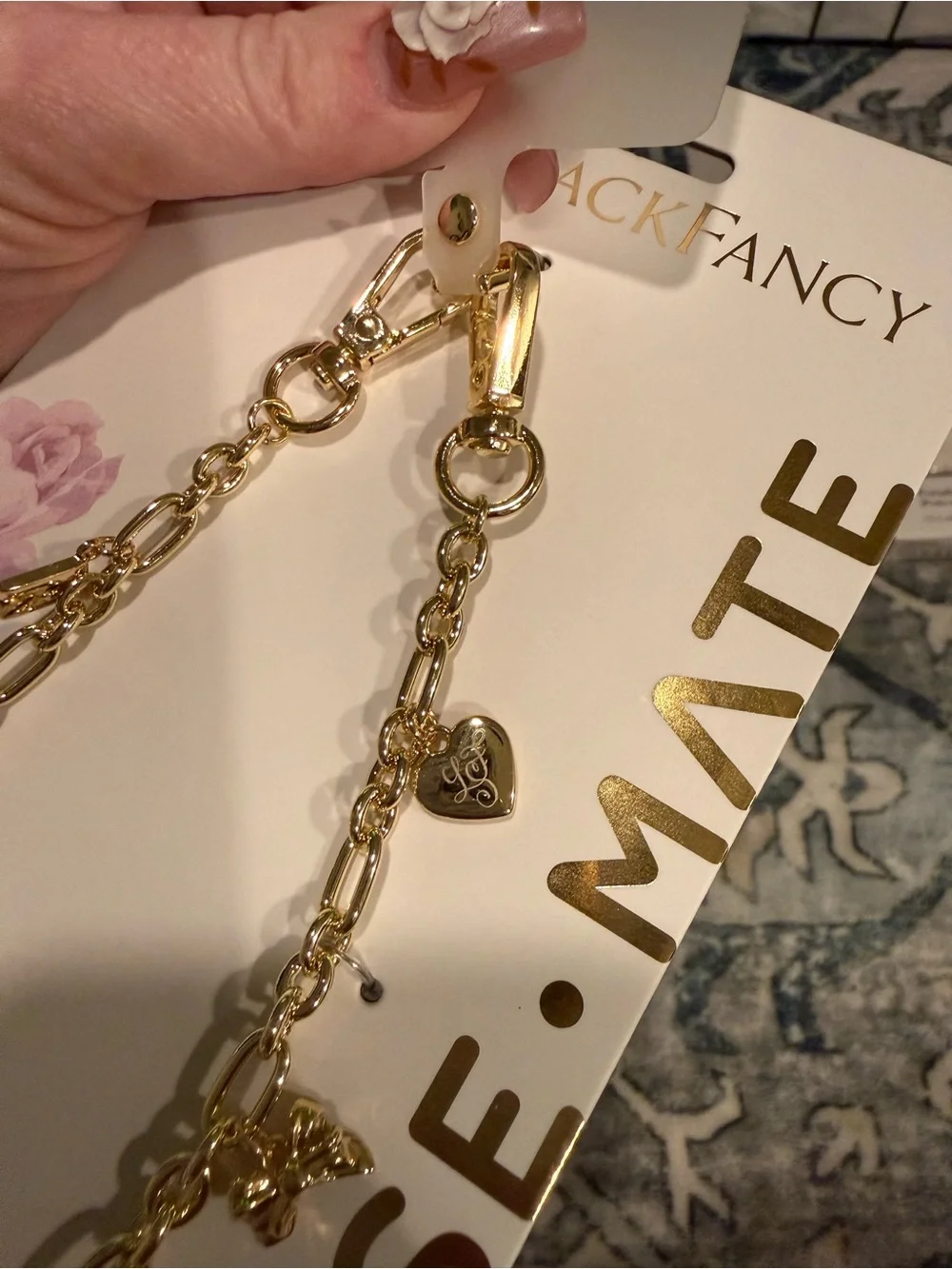 LoveShackFancy Gold-tone Chain Charm Strap NWT